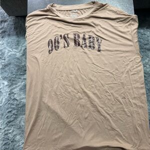 Tan SHEIN 90s baby tee. Size medium.

#90sbaby